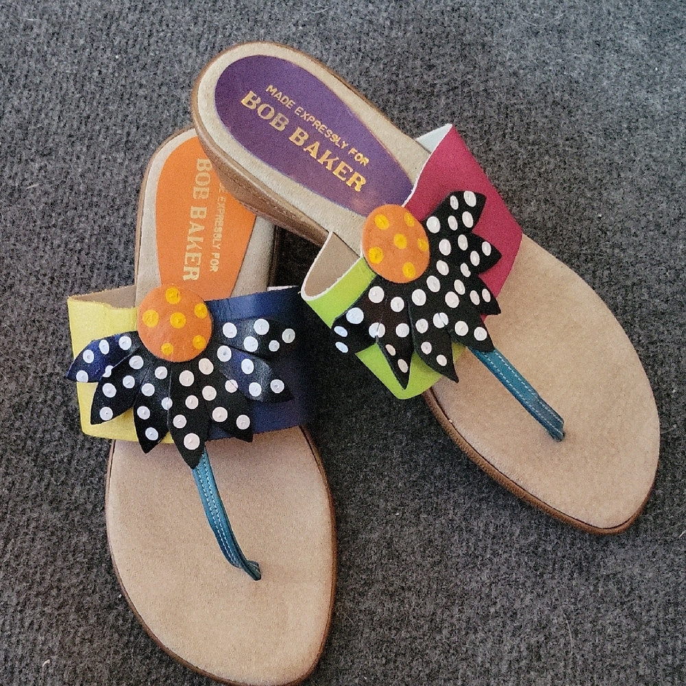 Bob Baker Multicolor Floral Sandals, EUC